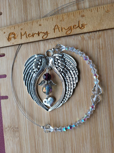 Silver Mam Angel Wing Hanging Charms