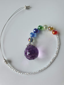 This is a picture of 12 inch rainbow drop crystal suncatcher