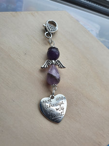 Amethyst You are always in my heart Keychain