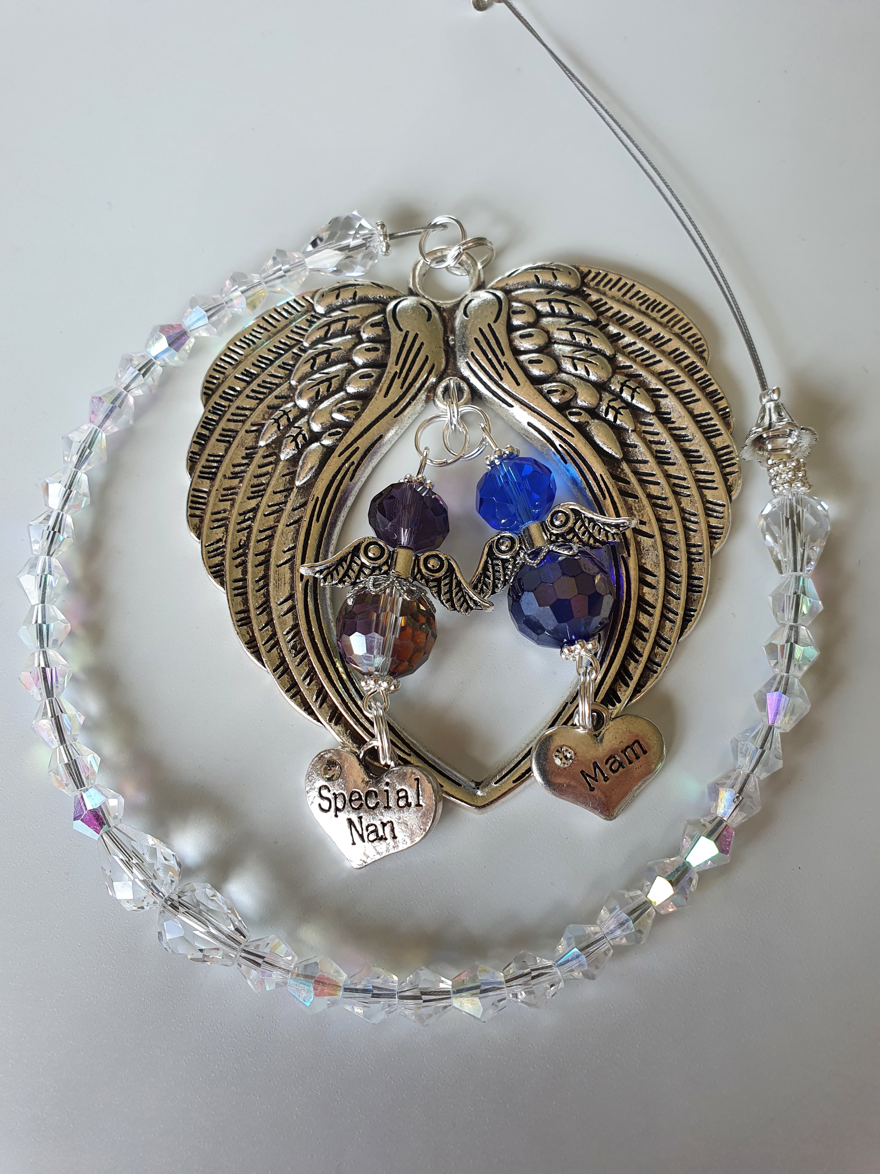Large Wing with 2 Angels &  2 Charms