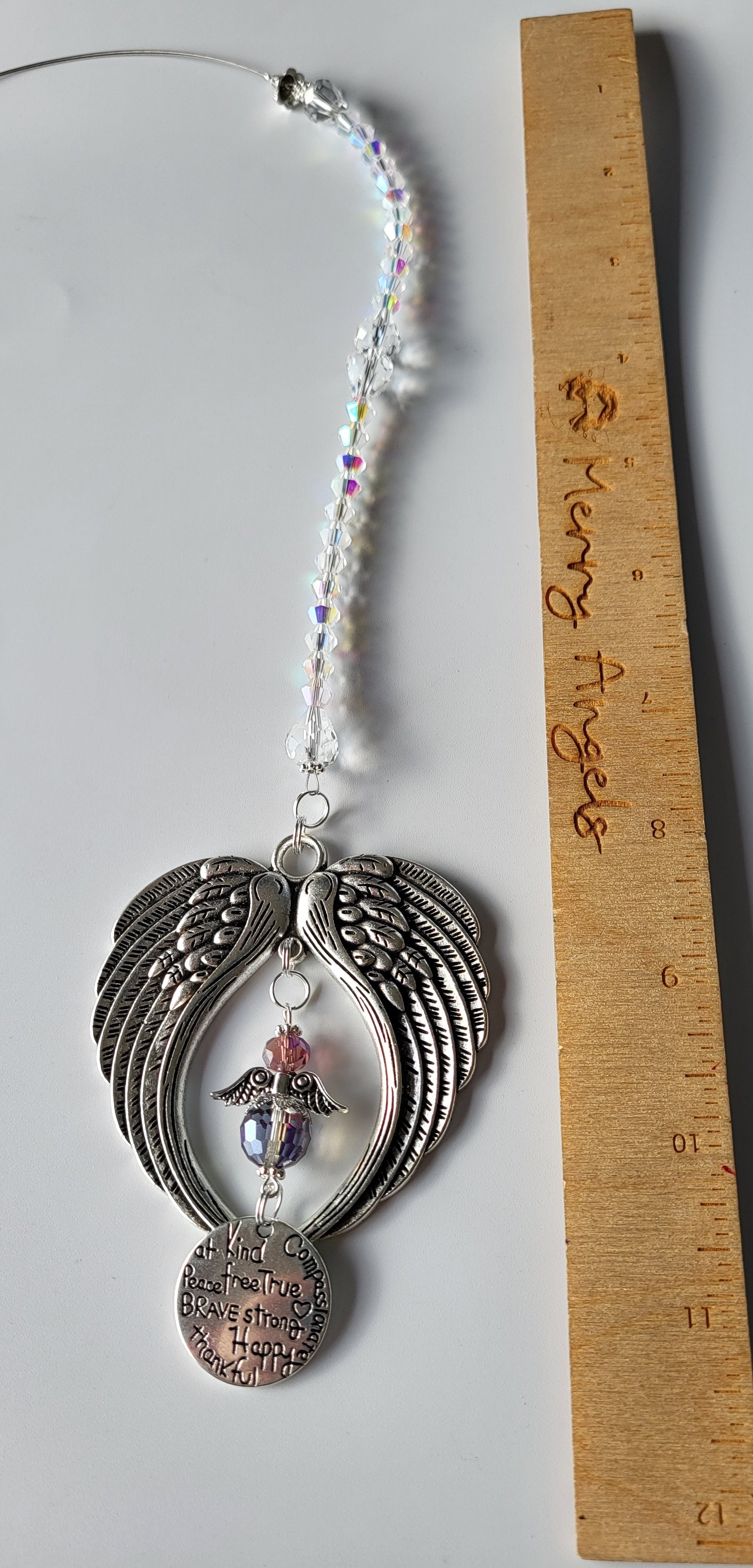 Kind Brave Thankful Angel Wing Hanging Charms