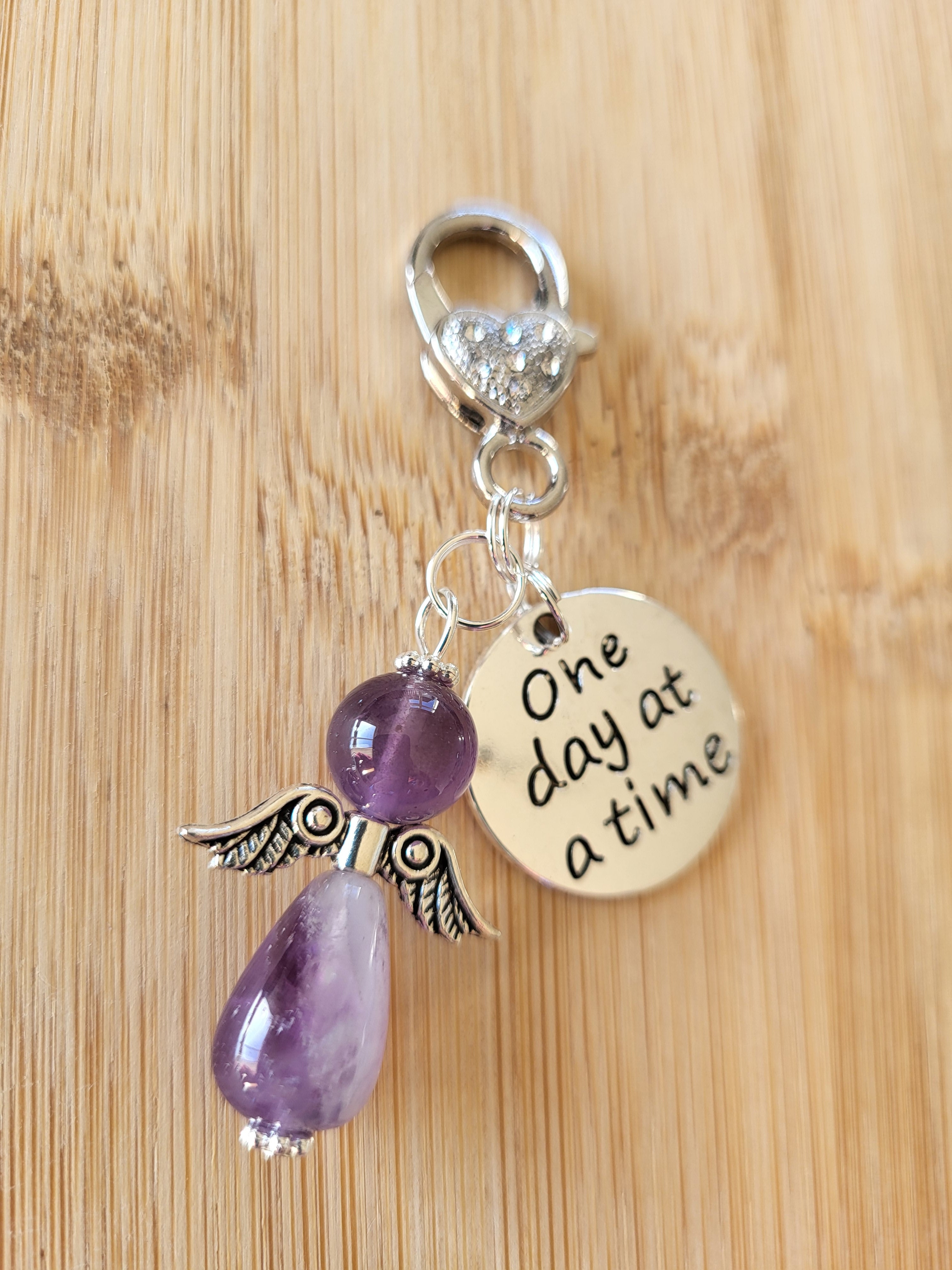 One day at a time key chain/large clasp