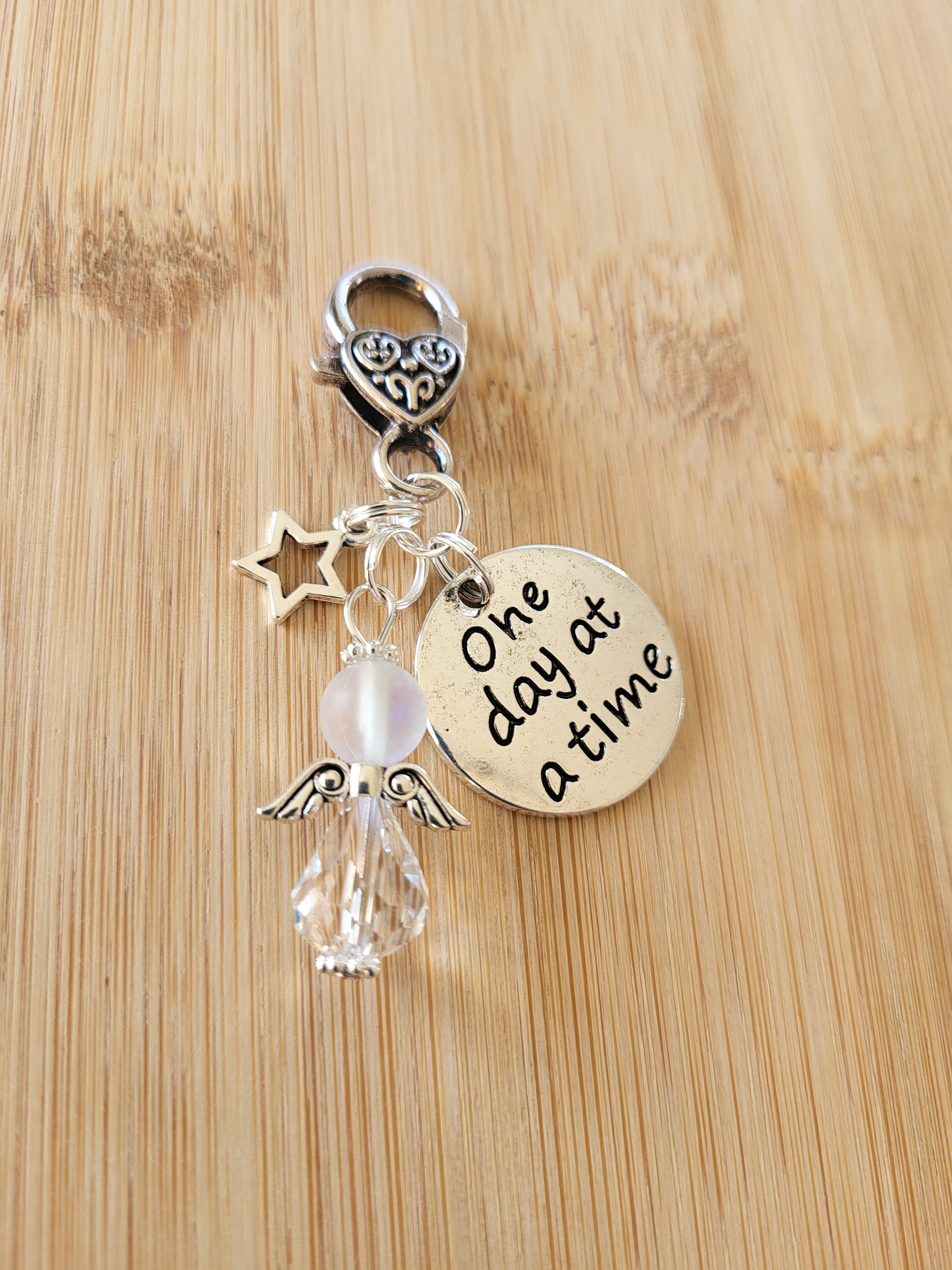 One day at a time key chain/large clasp