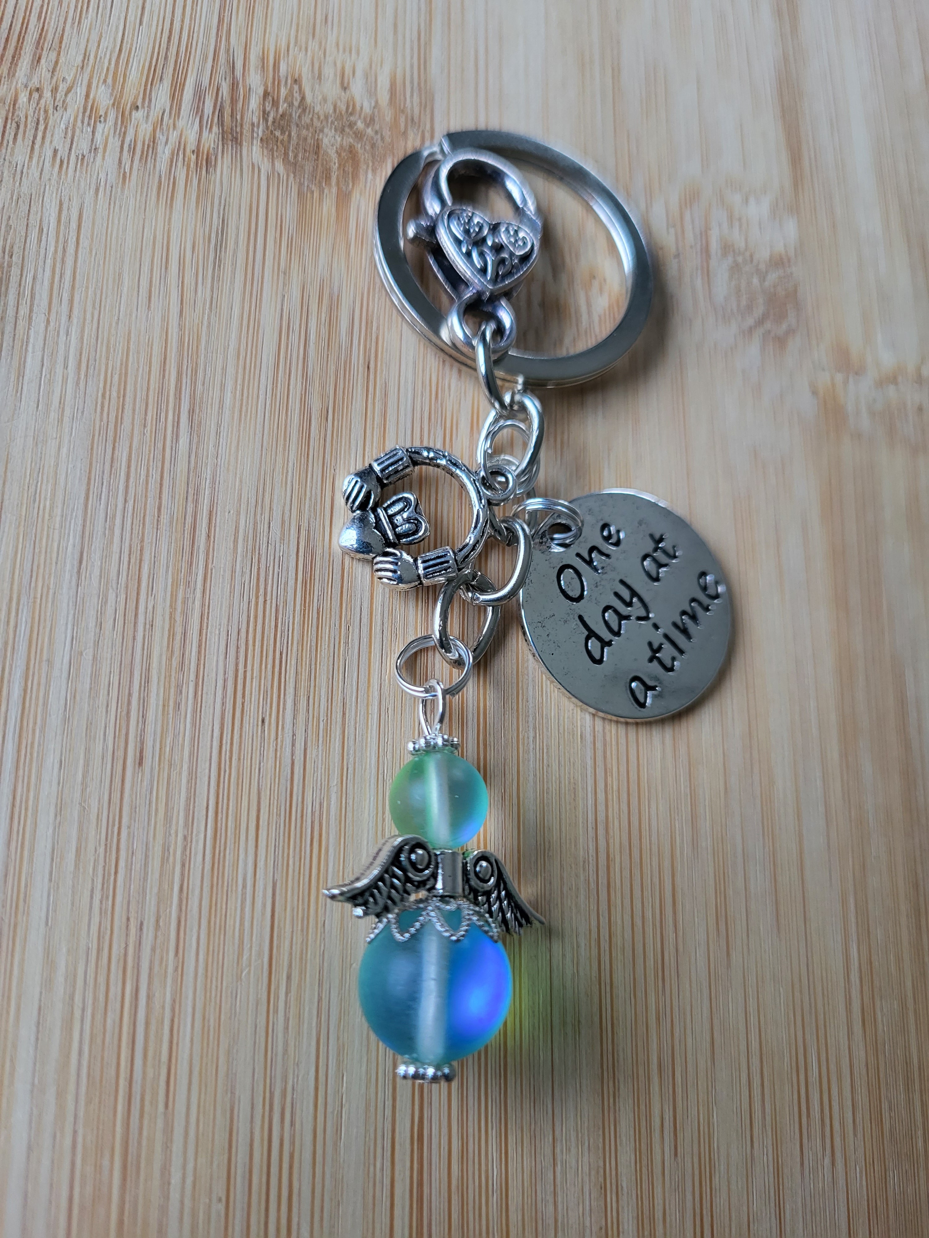 One day at a time key chain/large clasp