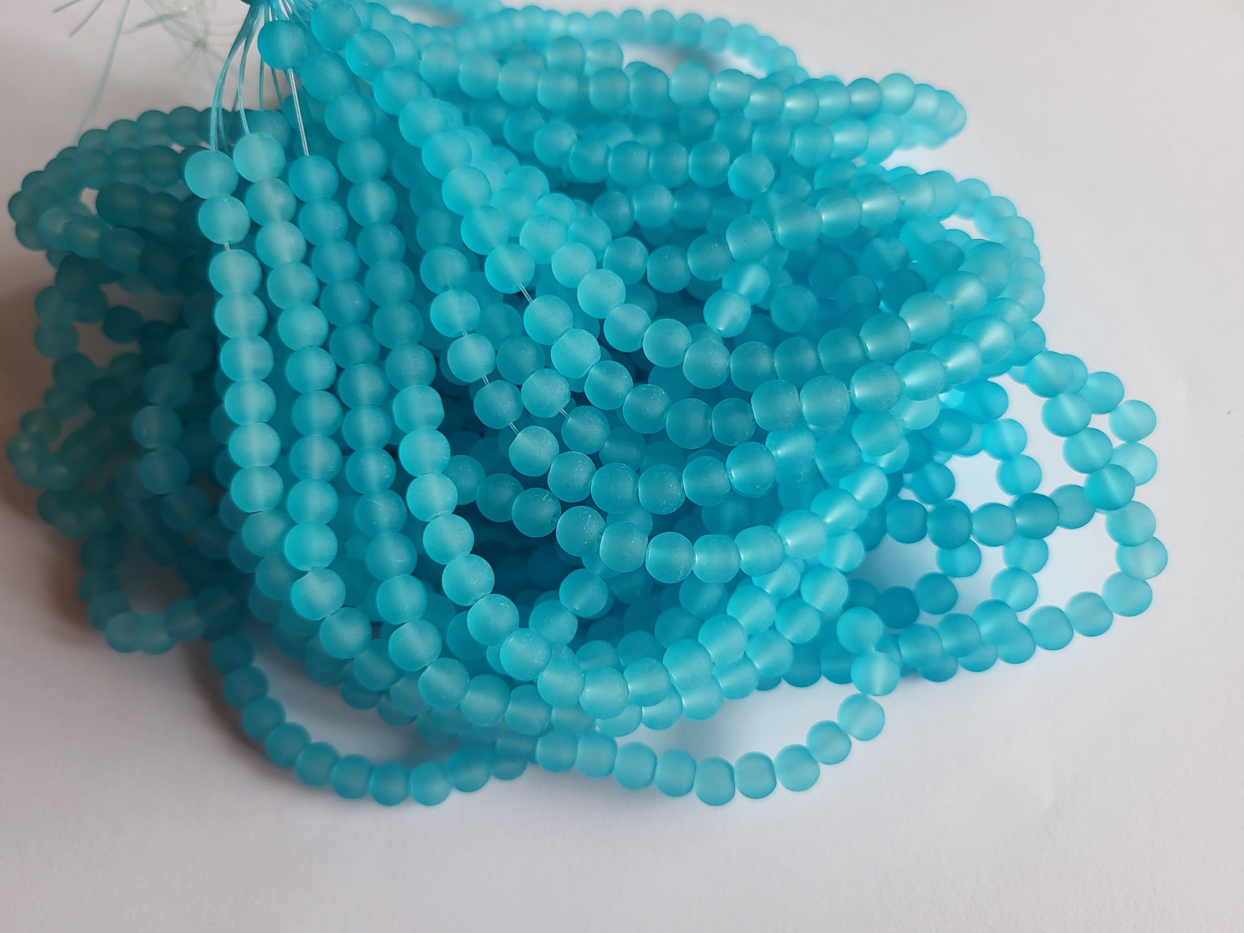 Transparent glass beads light sky blue